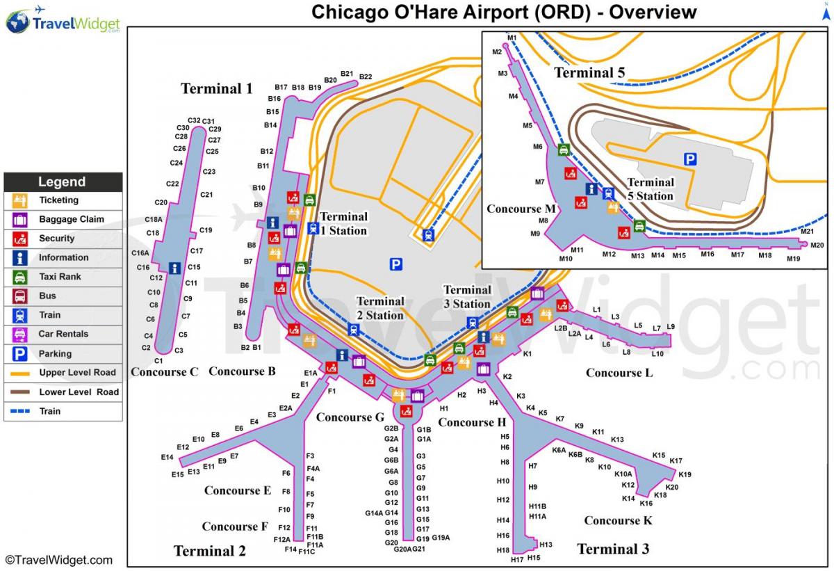 Чикаго Международното летище о ' Хеър картата