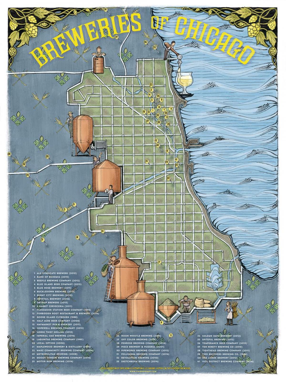 Чикаго бирария карта