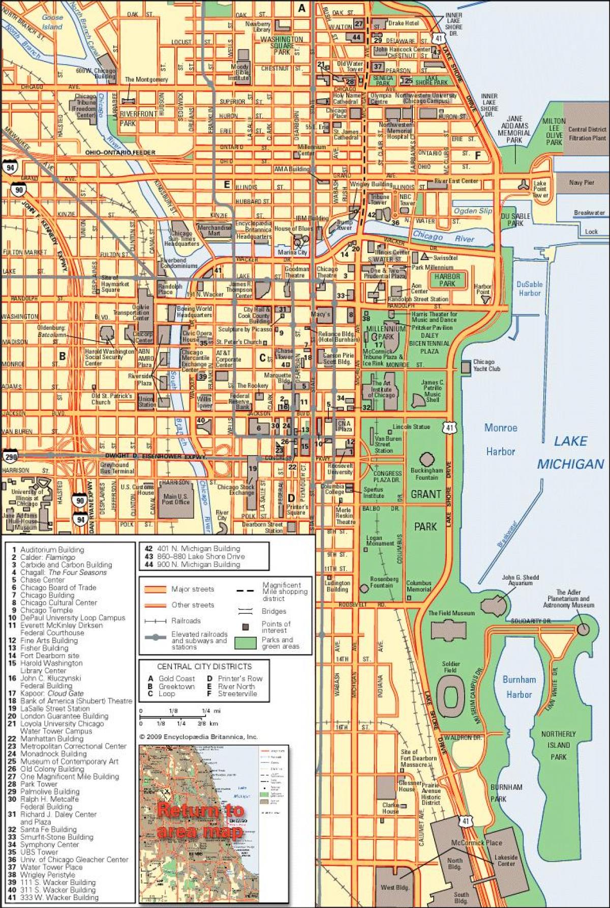 карта на град Чикаго