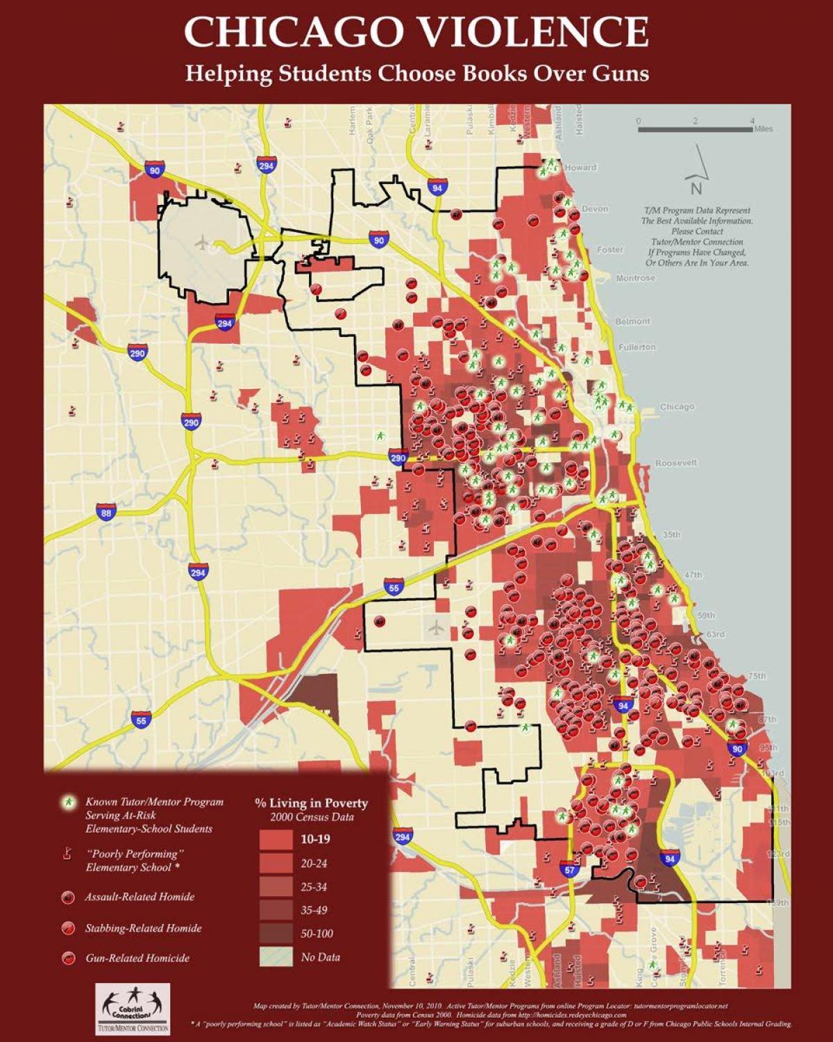 карта на престъпността в Чикаго
