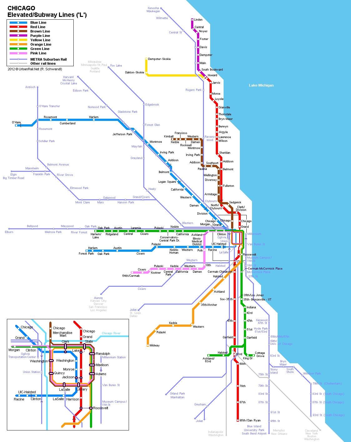 Метростанция Chicago картата