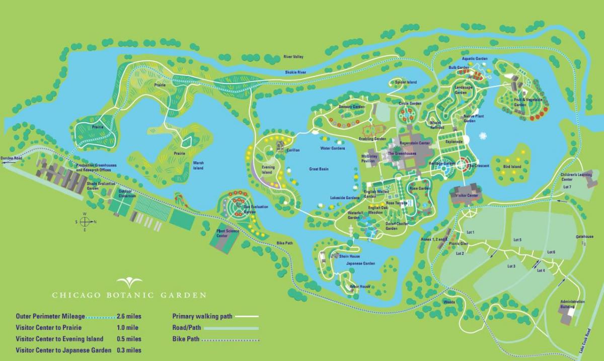 Чикаго Ботаническа градина на картата