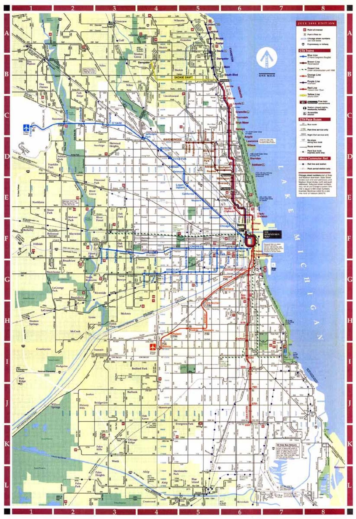 карта на град Чикаго граници