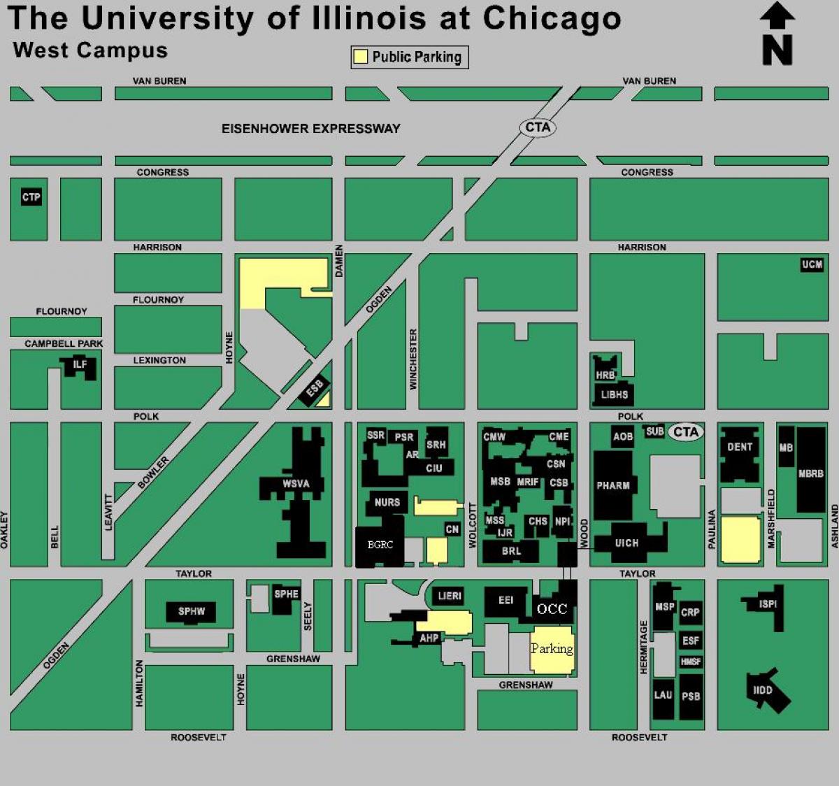 карта на колежа UIC