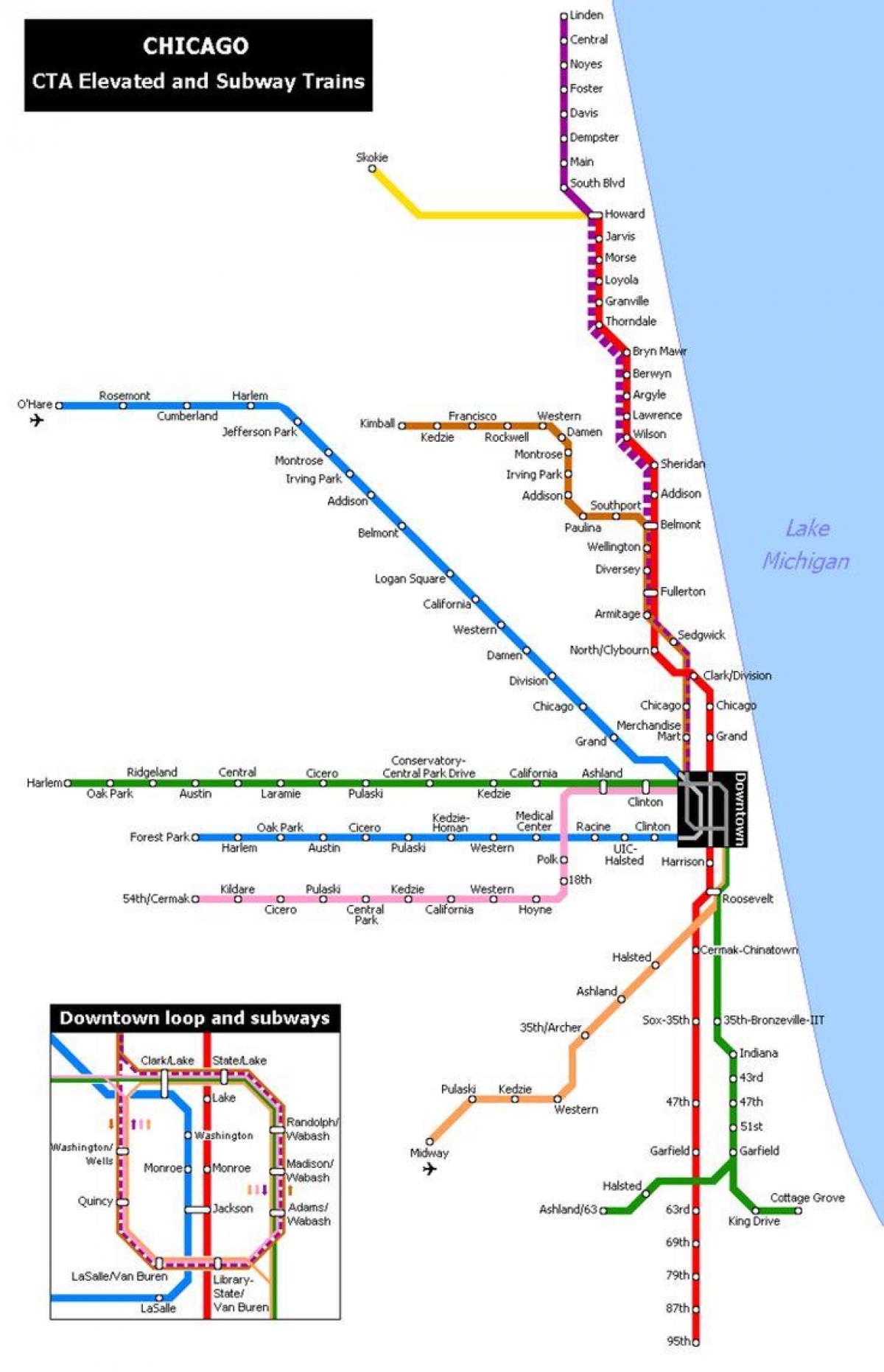 карта на метрото в Чикаго