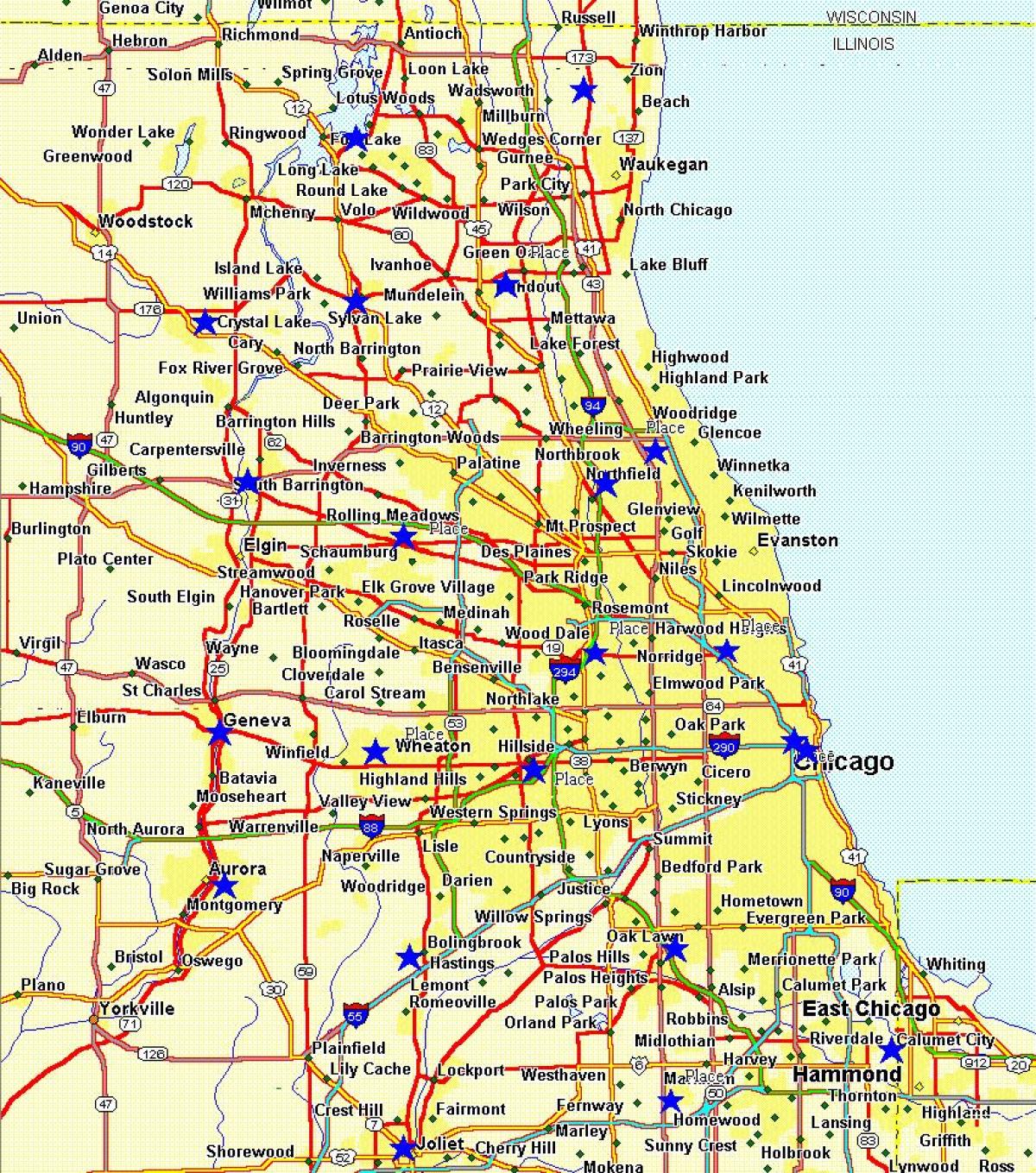 карта на град Чикаго