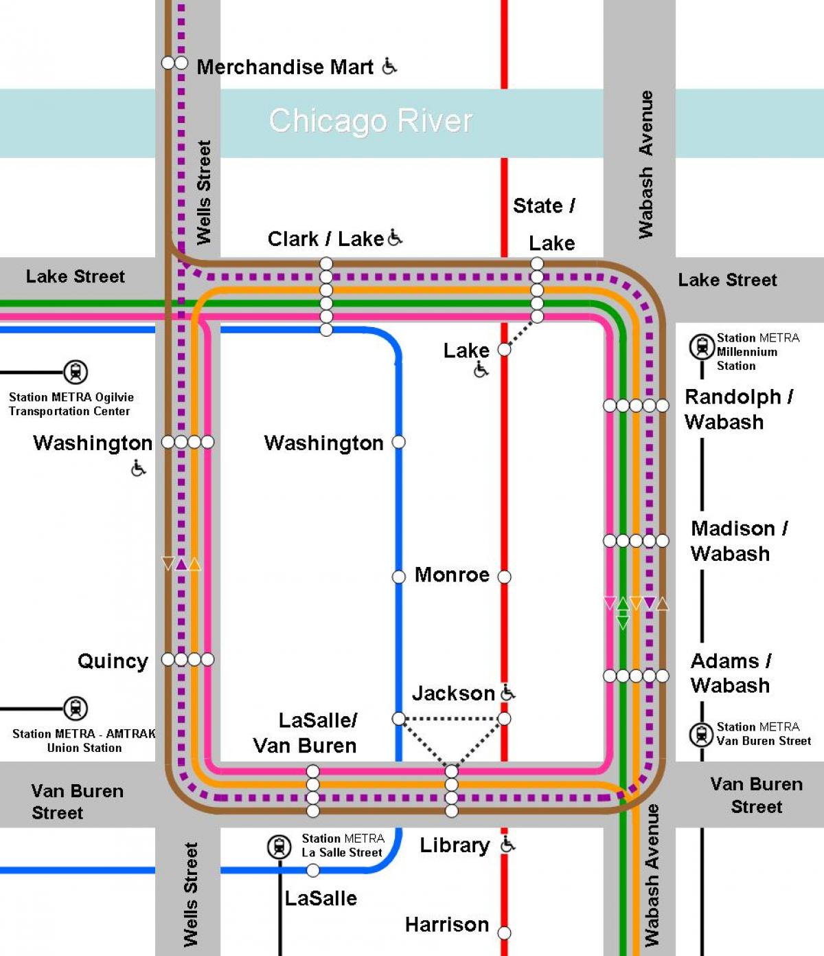 оранжевата линия на картата Чикаго