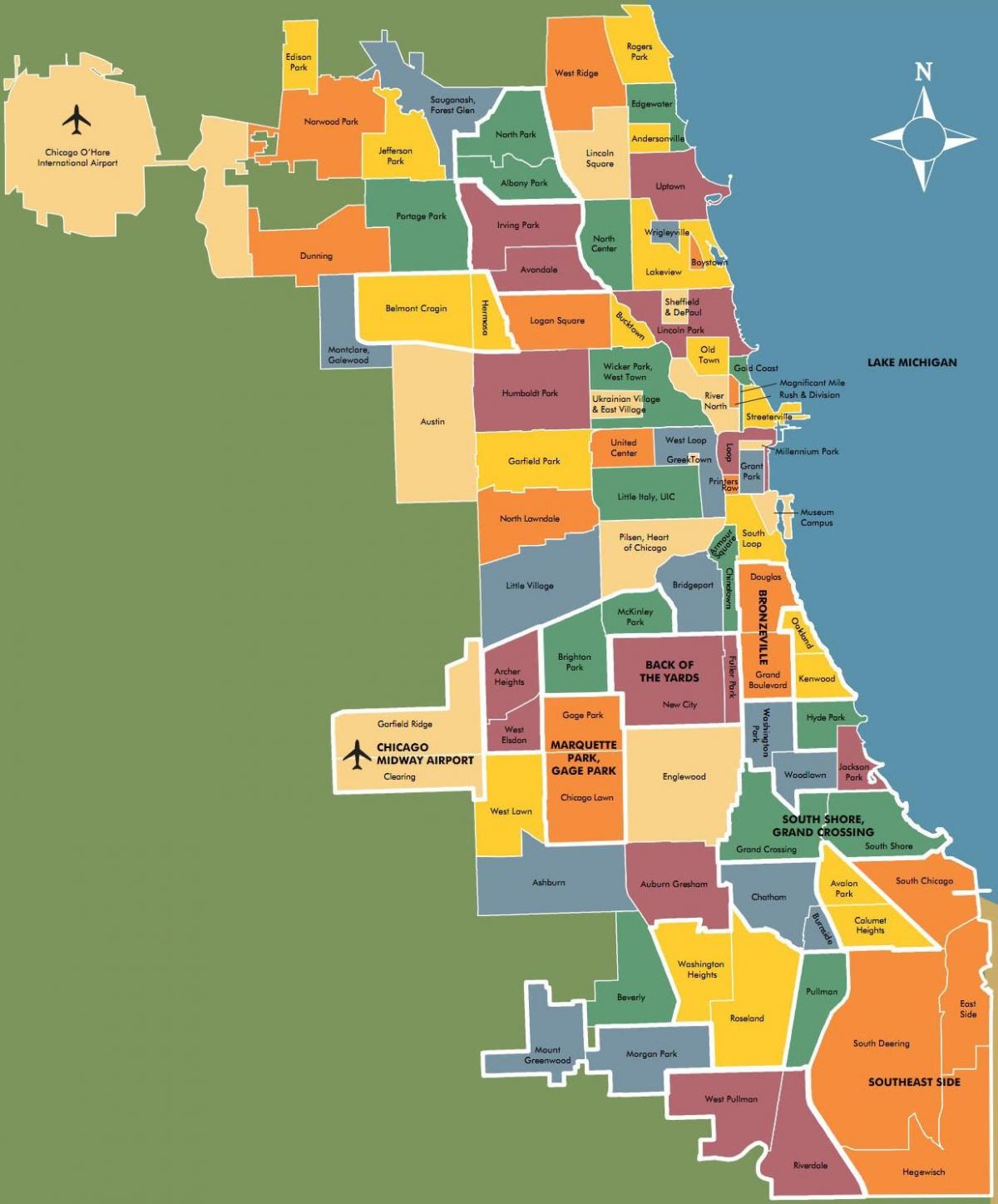 карта на кварталите в Чикаго