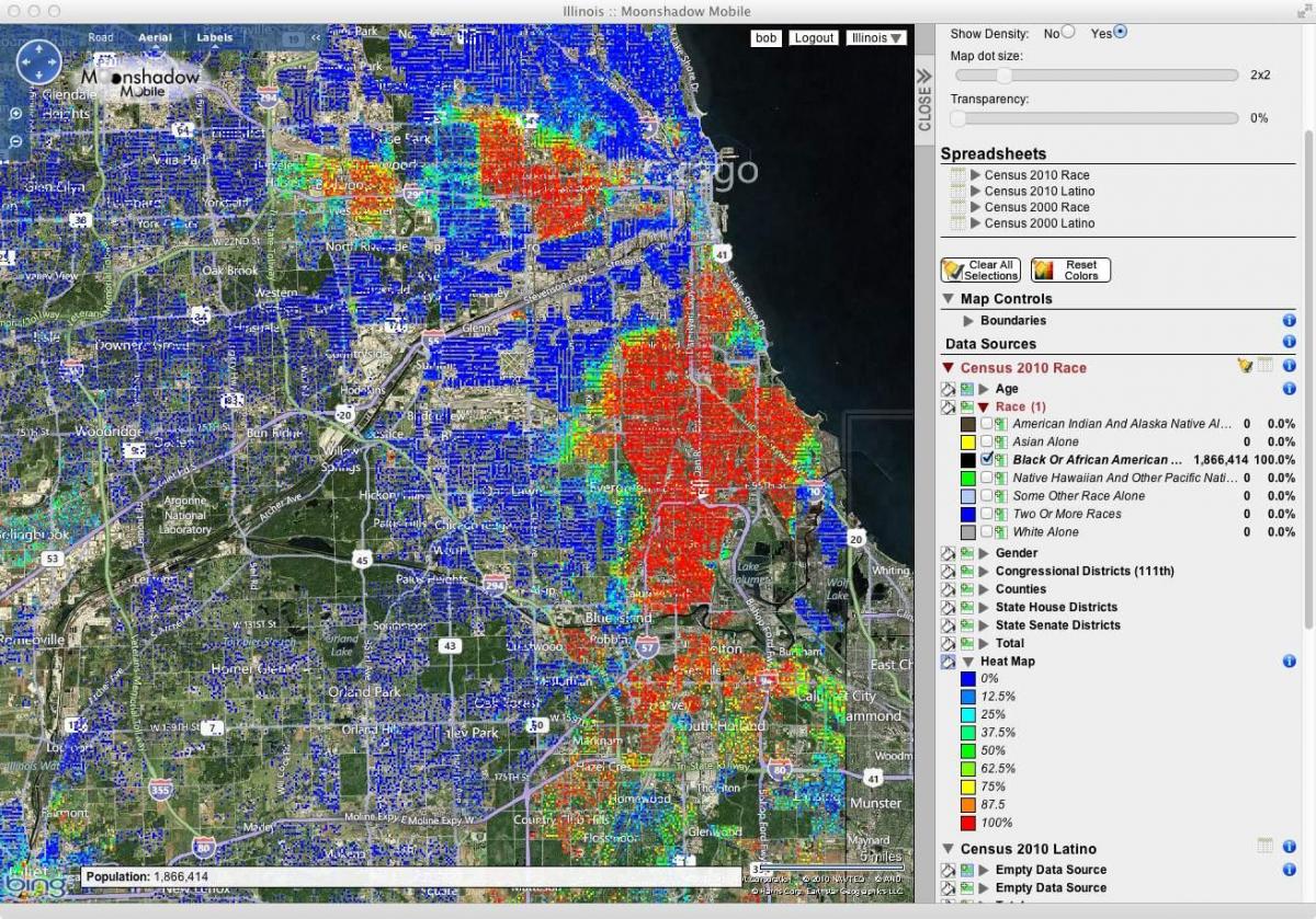 Чикаго горещите точки на снимане на картата