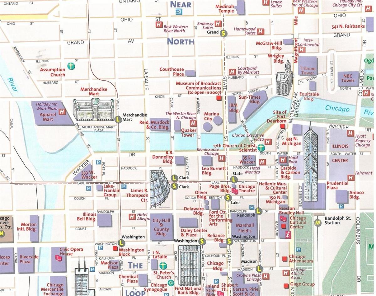 туристическа карта на Чикаго