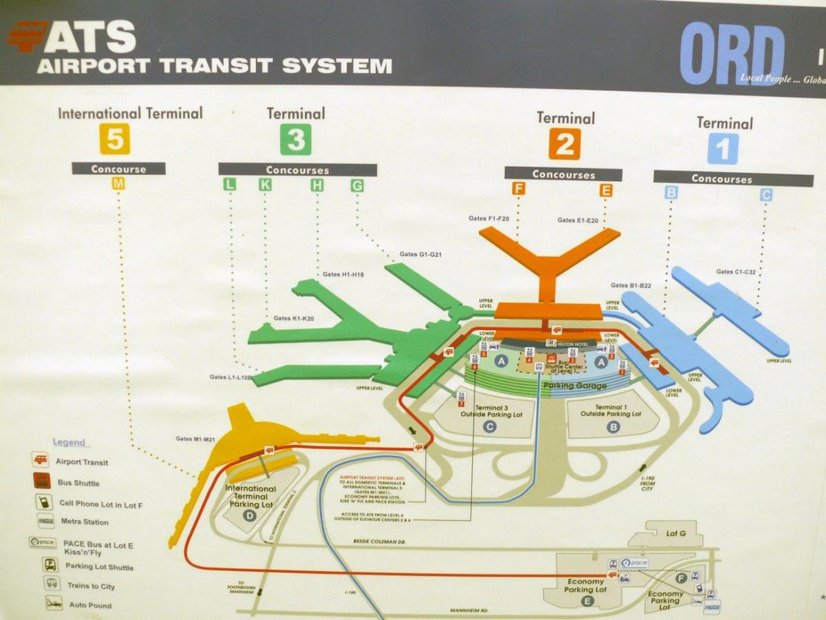 карта на летище Чикаго О ' Хеър