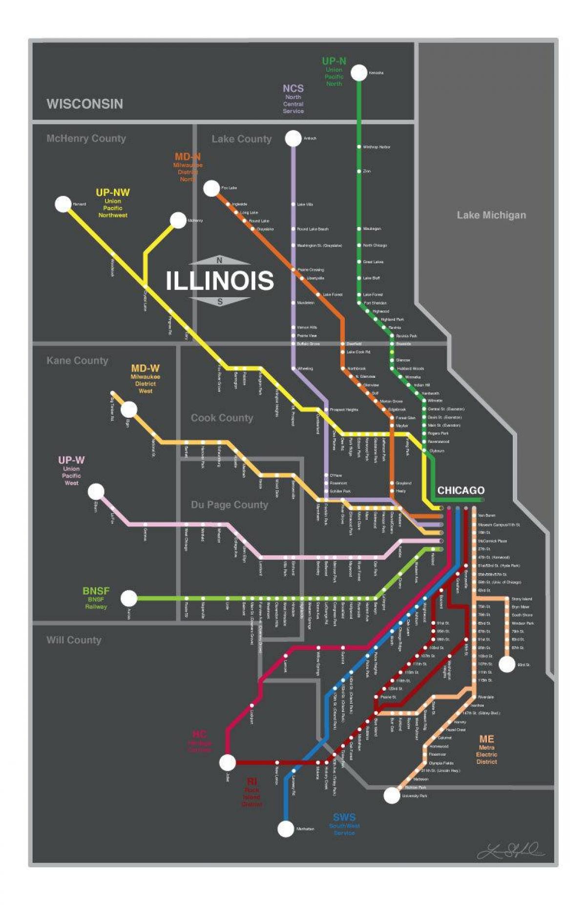 метър картата Чикаго