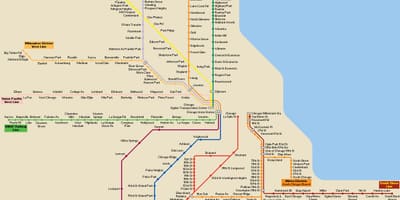 Чикаго обществен транспорт картата