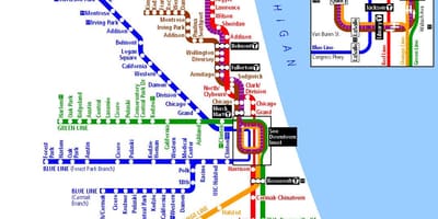 Метрото в Чикаго картата