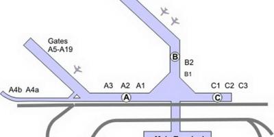 Карта на летището Мидуей в Чикаго