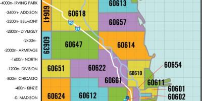 Чикаго ЗИП код на картата