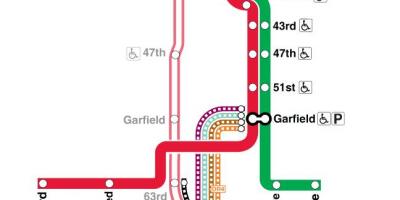 Чикаго влак червената линия на картата
