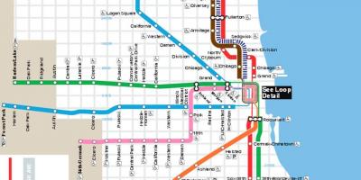 Карта Чикаго синята линия